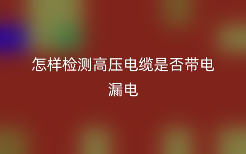怎樣檢測高壓電纜是否帶電漏電?(圖1)