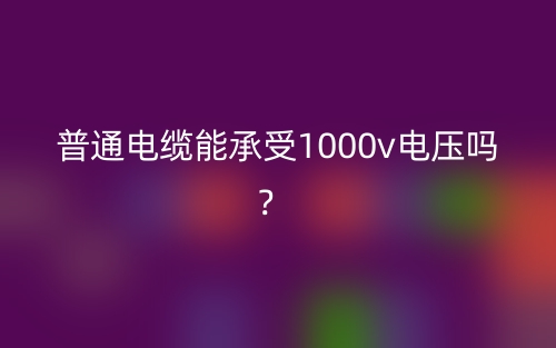 普通電纜能承受1000v電壓嗎？(圖1)